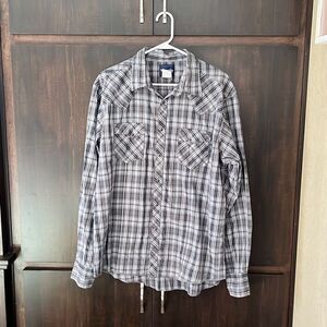 Wrangler Plaid pearl Snap Long Sleeve Shirt XL